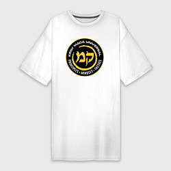 Футболка женская-платье Krav-maga emblem tactical defense system, цвет: белый