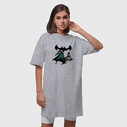 Футболка женская-платье Собака Бэтмена Эйс DC Лига Суперпитомцы, цвет: меланж — фото 2
