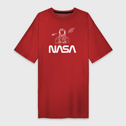 Футболка женская-платье Nasa - космонавт, цвет: красный