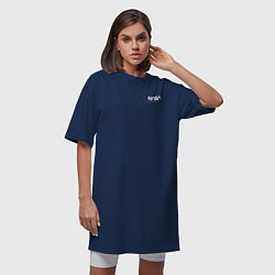 Футболка женская-платье Nasa на кармане лого, цвет: тёмно-синий — фото 2