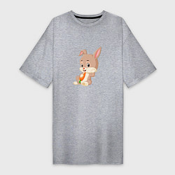 Женская футболка-платье Кролик с морковочкой