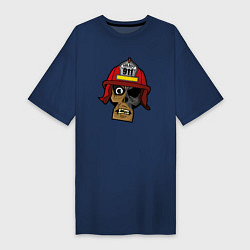 Женская футболка-платье Череп пожарного