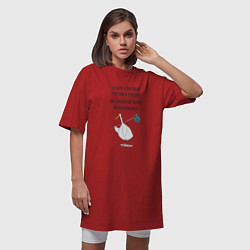 Футболка женская-платье Стишок про гуся, цвет: красный — фото 2