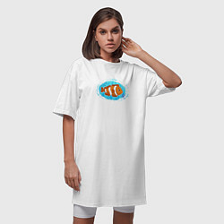 Футболка женская-платье Мультяшная рыба-клоун, цвет: белый — фото 2
