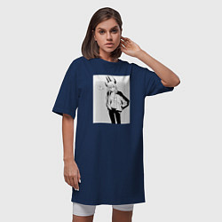 Футболка женская-платье Человек-бензопила Пауэр, цвет: тёмно-синий — фото 2