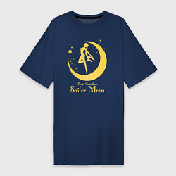 Футболка женская-платье Sailor Moon gold, цвет: тёмно-синий