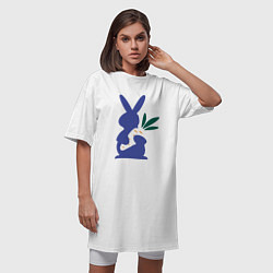 Футболка женская-платье Синий кролик, цвет: белый — фото 2