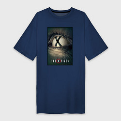 Футболка женская-платье X - Files poster, цвет: тёмно-синий