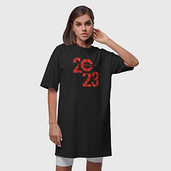 Футболка женская-платье New Year 2023, цвет: черный — фото 2