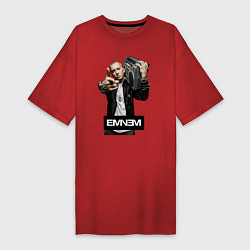 Футболка женская-платье Eminem boombox, цвет: красный