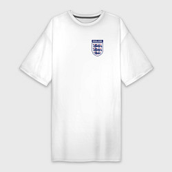 Футболка женская-платье Сборная Англии логотип, цвет: белый