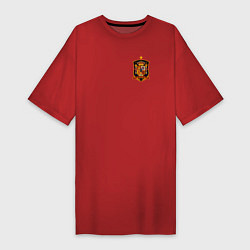 Футболка женская-платье Сборная Испании логотип, цвет: красный