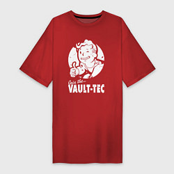 Футболка женская-платье Vault boy - join the vault tec, цвет: красный