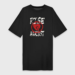 Женская футболка-платье Rise against панк рок группа