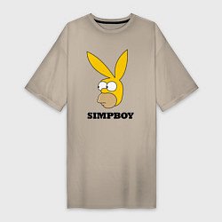 Футболка женская-платье Simpboy - rabbit Homer, цвет: миндальный