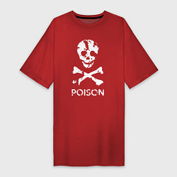 Футболка женская-платье Poison sign, цвет: красный