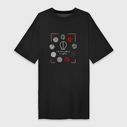 Футболка женская-платье Twenty one pilots balloons, цвет: черный