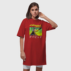 Футболка женская-платье Cyberpunk: Edgerunners, цвет: красный — фото 2