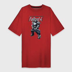 Футболка женская-платье Fallout 4 - Ultracite Power Armor, цвет: красный