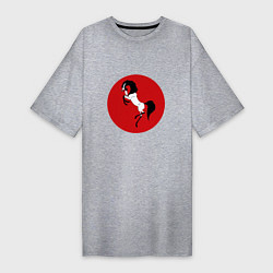 Футболка женская-платье Японский конь, цвет: меланж