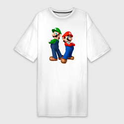 Футболка женская-платье Марио и Луиджи, цвет: белый