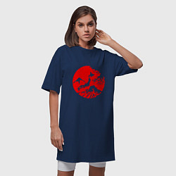Футболка женская-платье Флаг Японии - красное солнце, цвет: тёмно-синий — фото 2