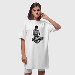 Футболка женская-платье DJ Bruce Lee, цвет: белый — фото 2