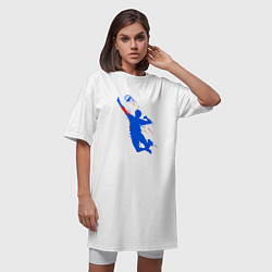 Футболка женская-платье Волейболист в прыжке, цвет: белый — фото 2