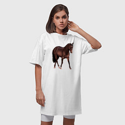 Футболка женская-платье Австралийская пастушья лошадь, цвет: белый — фото 2