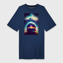 Женская футболка-платье Астронавт на орбите