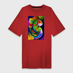 Женская футболка-платье Разноцветная рыба