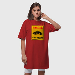 Футболка женская-платье Зона НЛО, цвет: красный — фото 2