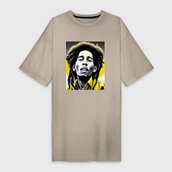 Женская футболка-платье Bob Marley Digital Art