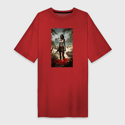 Женская футболка-платье Девушка на мертвом острове