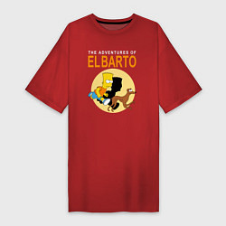 Футболка женская-платье Adventures of El Barto, цвет: красный