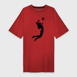 Футболка женская-платье Volley girl, цвет: красный