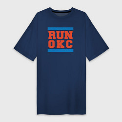 Футболка женская-платье Run Oklahoma City Thunder, цвет: тёмно-синий