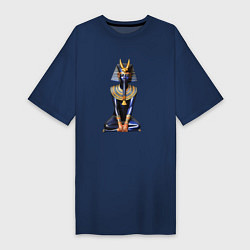 Футболка женская-платье Фараон синий, цвет: тёмно-синий