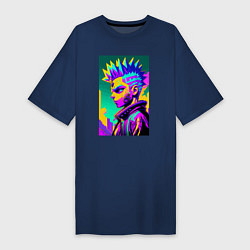 Женская футболка-платье Bart Simpson - cyberpunks not dead - motto