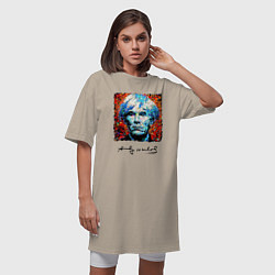 Футболка женская-платье Andy Warhol - celebrity, цвет: миндальный — фото 2