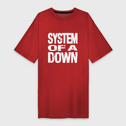 Футболка женская-платье SoD - System of a Down, цвет: красный