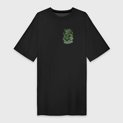 Женская футболка-платье Зеленый китайский дракон: арт нейросети