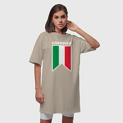 Футболка женская-платье Италия чемпион, цвет: миндальный — фото 2