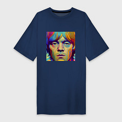 Футболка женская-платье Brian Jones Digital Portret, цвет: тёмно-синий