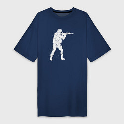 Футболка женская-платье Soldier counter strike, цвет: тёмно-синий