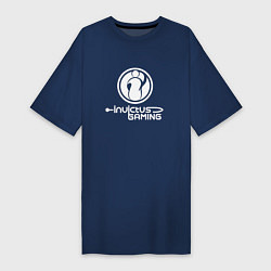 Футболка женская-платье Invictus Gaming logo, цвет: тёмно-синий