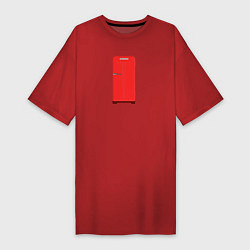 Женская футболка-платье Ретро холодильник Юрюзань красный