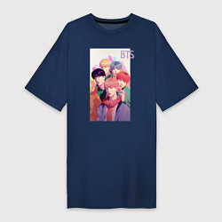 Женская футболка-платье Kpop BTS art