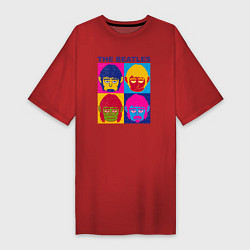 Футболка женская-платье The Beatles color, цвет: красный