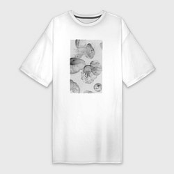 Женская футболка-платье Jellyfishes white